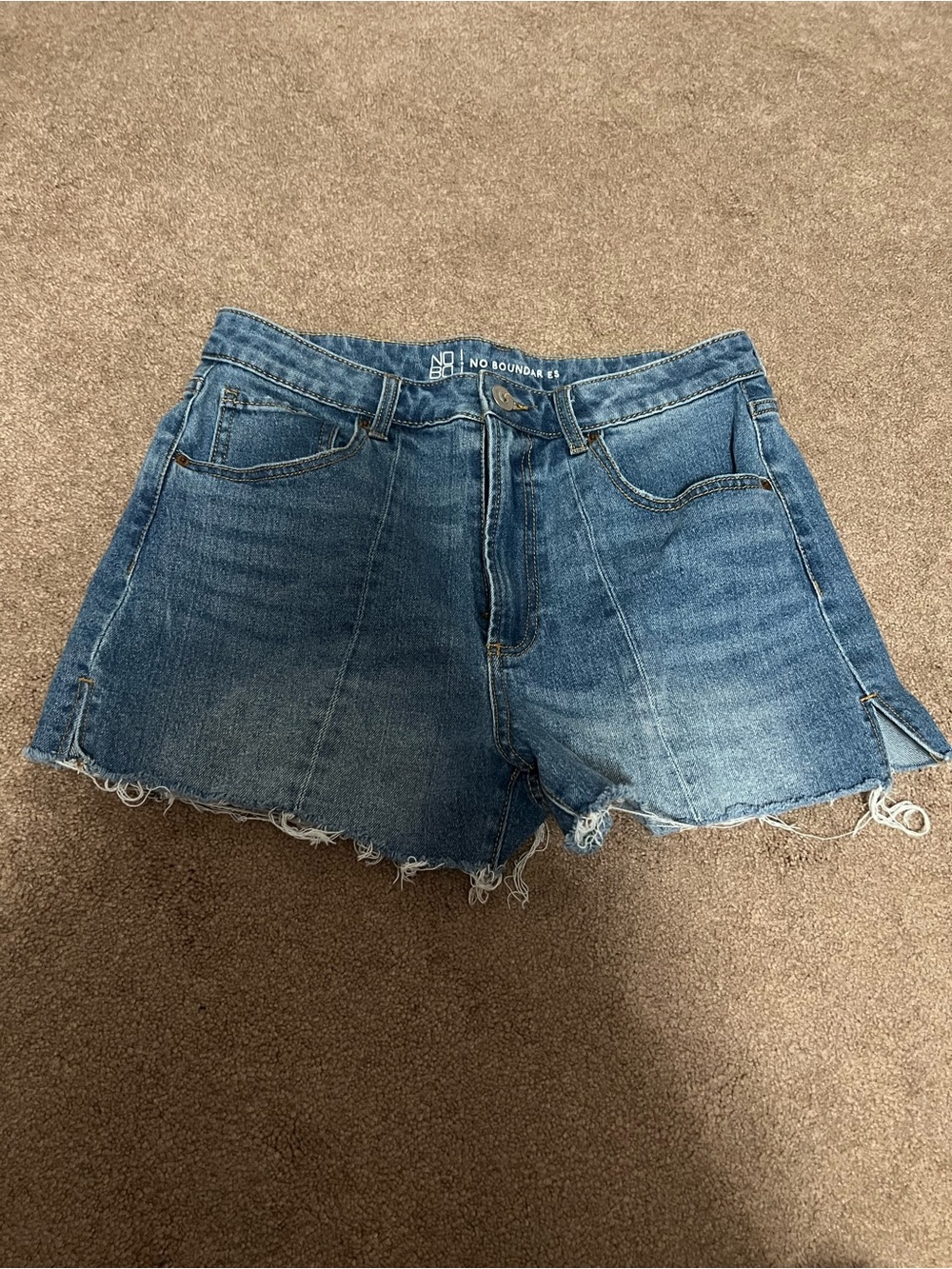No Boundaries Distressed Light Blue Denim Cutoff Shorts